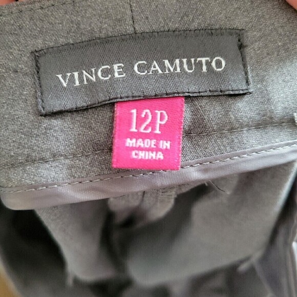 Vince Camuto Gray Straight Leg Long Trouser Career Pants Slacks Size 12 Petite - Picture 9 of 11